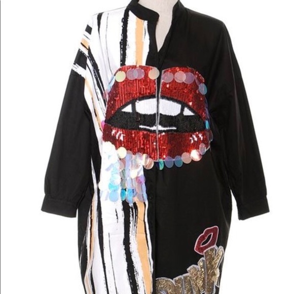 A red hot lip dress with dazzle - Picture 1 of 1